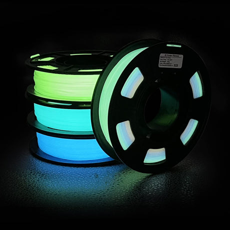 iSANMATE 3D Printer Filament Bundle, Glow in The Dark Filament Multicolor, Green, Blue and Blue-Green, PLA Filament 1.75 mm, Dimensional Accuracy +/- 0.03 mm, 250g X 4 Pack iSANMATE