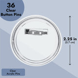 Juvale 36 Pack Make Your Own Blank Button Pins for DIY Crafts (2.25 in) Juvale