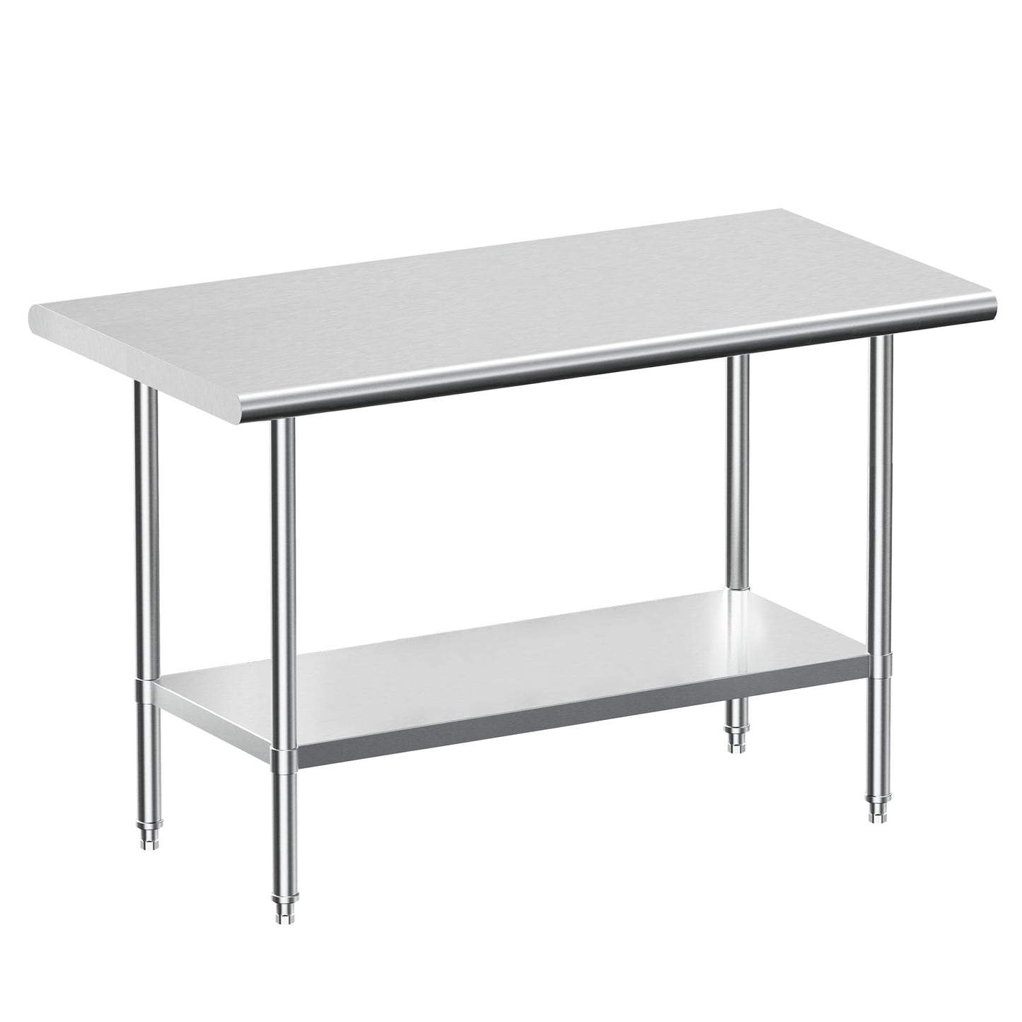 JOPHUN Stainless Steel Work Table, NSF Commercial Worktable with Undershelf and Legs for Restaurant, Home and Hotel - 24" D x 48" W x 34" H Inches - WoodArtSupply