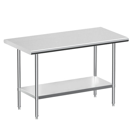JOPHUN Stainless Steel Work Table, NSF Commercial Worktable with Undershelf and Legs for Restaurant, Home and Hotel - 24" D x 48" W x 34" H Inches JOPHUN