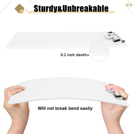 Hongri Plastic Clipboard, White 8.5x11" Clipboard, A4 Letter Size Clipboards for Nurses, Students, Office and Women, Clipboard with Pen Holder and Low Profile Clip, Size 12.5 x 9 Inch(White) Hongri