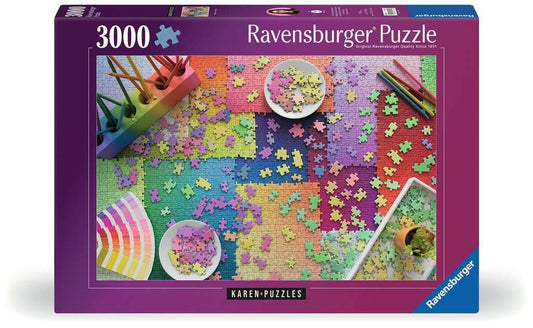 Ravensburger Puzzles on Puzzles 3000 Piece Jigsaw Puzzle for Adults - 17471 | Artwork by Karen Puzzles | Premium Interlocking Fit | Vibrant, Glare-Free Design | Durable Blueboard Construction