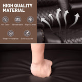 Large Massage Recliner Loveseat with Lumbar Heating, PU Leather Reclining Sofa Chairs, Ergonomic Living Room Chairs with Cup Holders and Remote Control, Brown COSVALVE