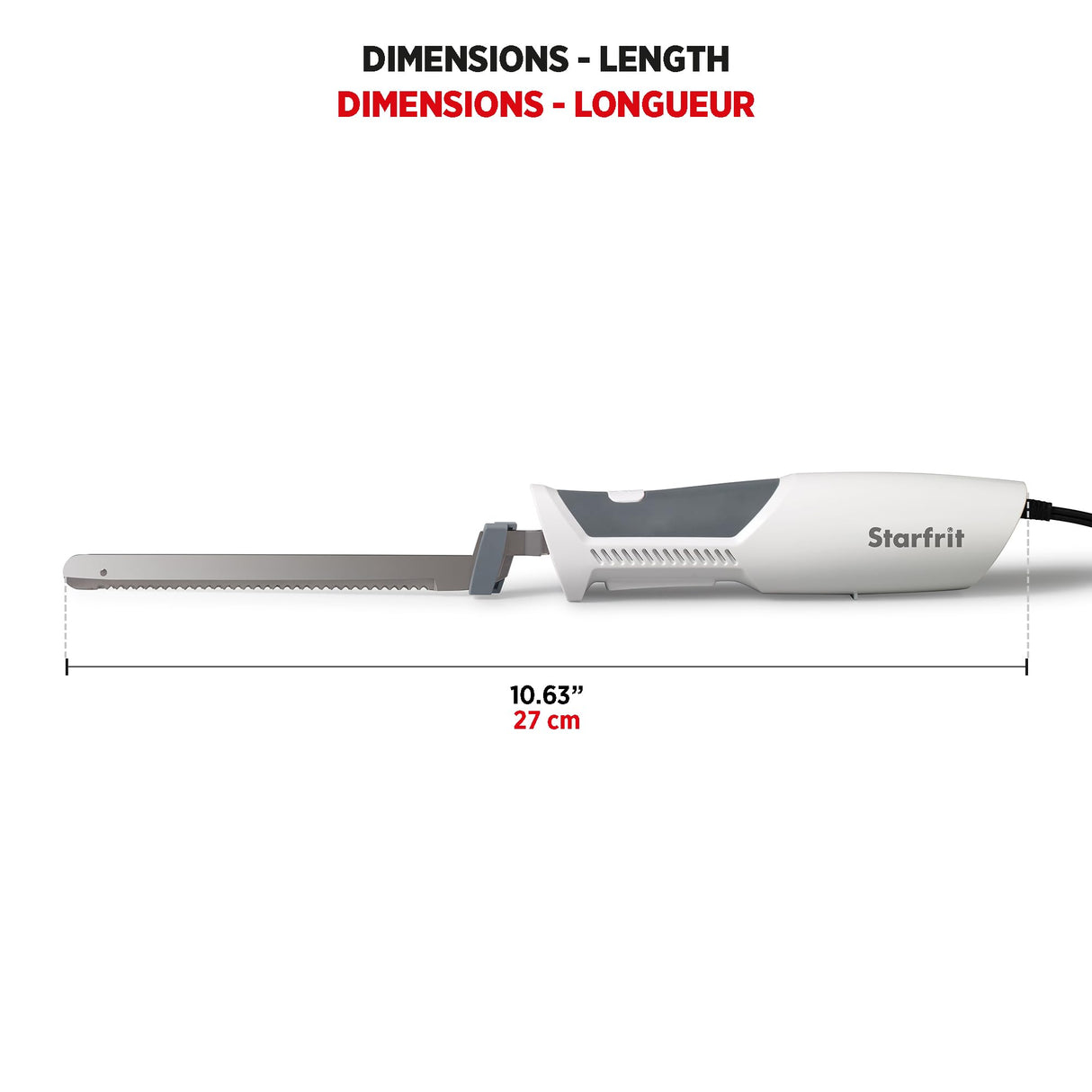 Starfrit Electric Knife with Offset Blades Precision Slicing Enhanced Safety Ergonomic Handle Starfrit