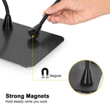 Magnetic Helping Hands Soldering Third Hand, PCB Circuit Board Holder with 3X LED Magnifying Lamp, 360 Hot Air Gun Holder, Extra Large & Heavy Duty Base Plate | Flexible Arms for Soldering Station NOEVSBIG