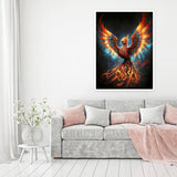 MOMDEDP Phoenix Diamond Art Kits for Adults,DIY 5D Fire Phoenix Diamond Painting Kits for Beginners, Round Full Drill Diamond Dots Paintings,Diamonds Pictures Gem Art Crafts Home Decor 16x12IN MOMDEDP