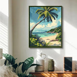 JUJUHOOD Beach Scene with Palm Tree Paint by Numbers Kit for Adults, Beach Adult Paint by Number Kits,DIY Acrylic Paint by Number on Canvas for Home Wall Decor 16X20 Inch JUJUHOOD