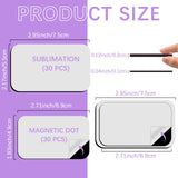 60 PCS Sublimation Magnets Blanks Rectangle Products 30 Pcs Sublimation Blank 30 Pcs DIY Metal Magnetic Kitchen Sublimation Magnet Blanks Bulk 2.76 inch AiDiYGECO