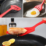 Pharamat Silicone Spatula Set of 4, Silicone Spatula Turner for Kitchen Use, Silicone Slotted Fish Turner Easy to Clean, Slotted Spatula for Eggs, Pancakes(Red) Pharamat