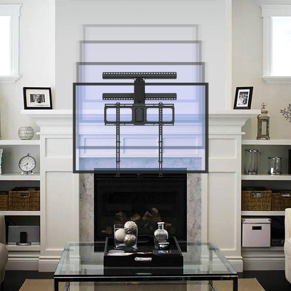 MantelMount- MM340 Above Fireplace Pull Down TV Mount- Televisions 44" to 80" Up to 90 lbs - Safe Auto-Adjusting TV Mounts - Patented Motion Stops, Handles, Balancing Technology - Superior Steel MantelMount