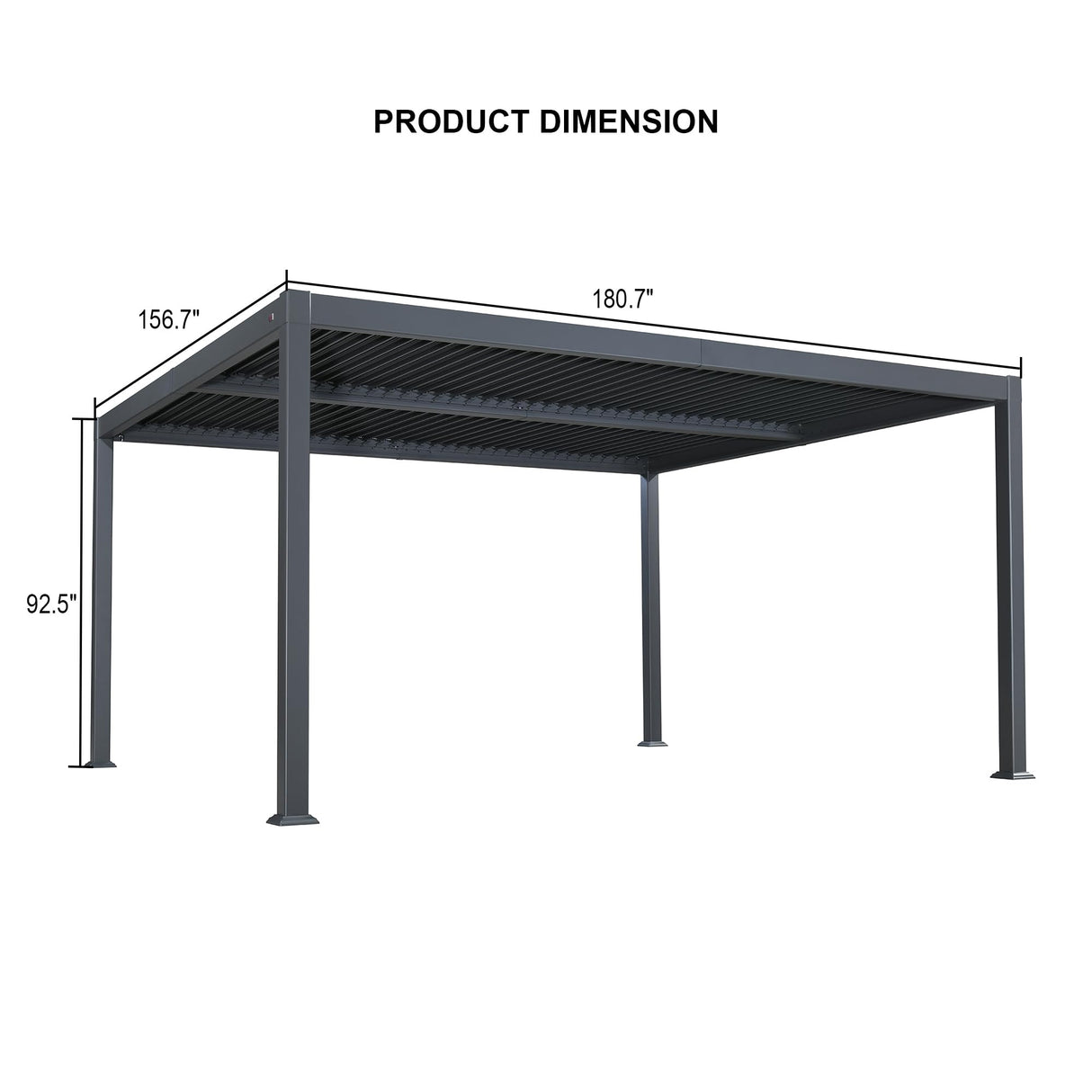PURPLE LEAF Louvered Pergola 13' x 15' Large Patio Aluminum Pergola Modern Outdoor with Adjustable Roof for Deck Garden Yard Hardtop Gazebo PURPLE LEAF