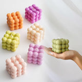 6pcs Silicone Candle Making Molds Kit Set, 3D Silicone Mold for Baking Desser, Soy Wax, Soap Geometric Pumpkin Shapes Yarn Ball Bubble Cube Molds DIY Scented Candle Giliger