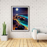 ZQEATRY 5D Beach Diamond Art Kits for Adults, Moon Starry Sky Landscape Diamond Art Kits for Beginners, DIY Full Drill Diamond Dots Paint with Gem Arts for Home Wall Decor 12 X 16 Inch ZQEATRY