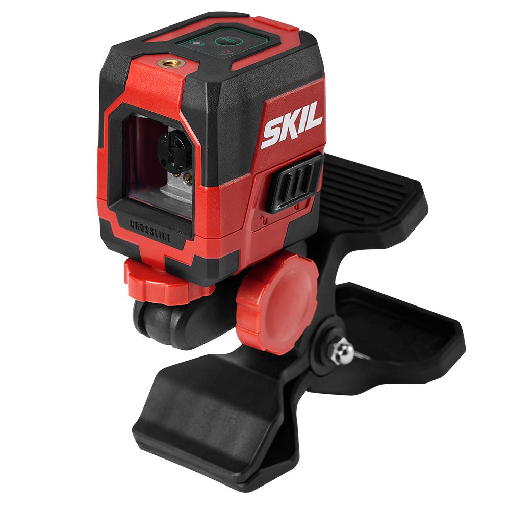 SKIL 65ft. Green Self-leveling Cross Line Laser Level with Horizontal and Vertical Lines, Rechargeable Lithium Battery with USB Charging Port, Clamp & Carry Bag Included - LL9324G-01 Skil