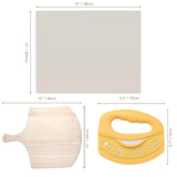 PIZZA STONE 15 x 12'' Rectangular Pizza Stone For Oven Baking & BBQ With Wooden Peel GylSun