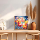 WEMEON Framed Paint by Number Kit for Adults-Easy Paint by Numbers Kit for Adults Beginner, Simple Paint by Numbers Flower for Gift Home Wall Decor (10x10Inch) WEMEON