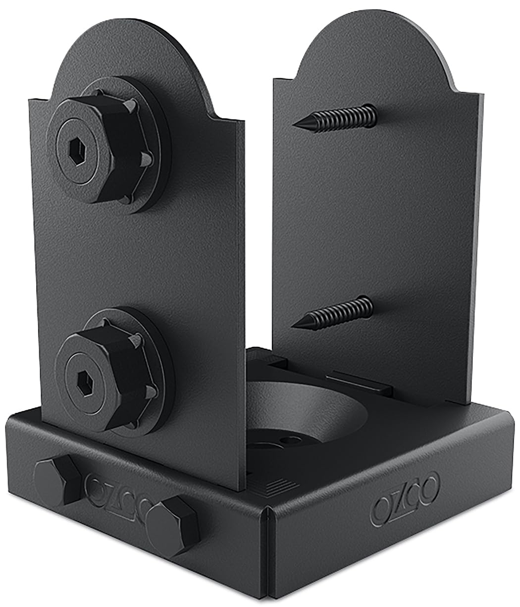OZCO 54207 Laredo Sunset Lite 4x4 Post Base, (1 per Pack),Black OZCO