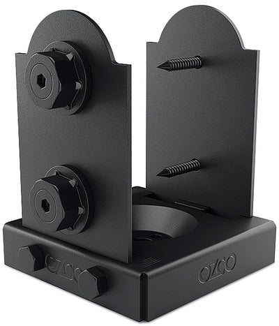 OZCO 54207 Laredo Sunset Lite 4x4 Post Base, (1 per Pack),Black
