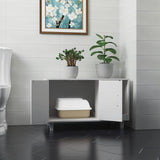 GDLF Modern Wood Pet Crate Cat Washroom Hidden Litter Box Enclosure Furniture House as Table Nightstand with Scratch Pad,Stackable (White) GDLF