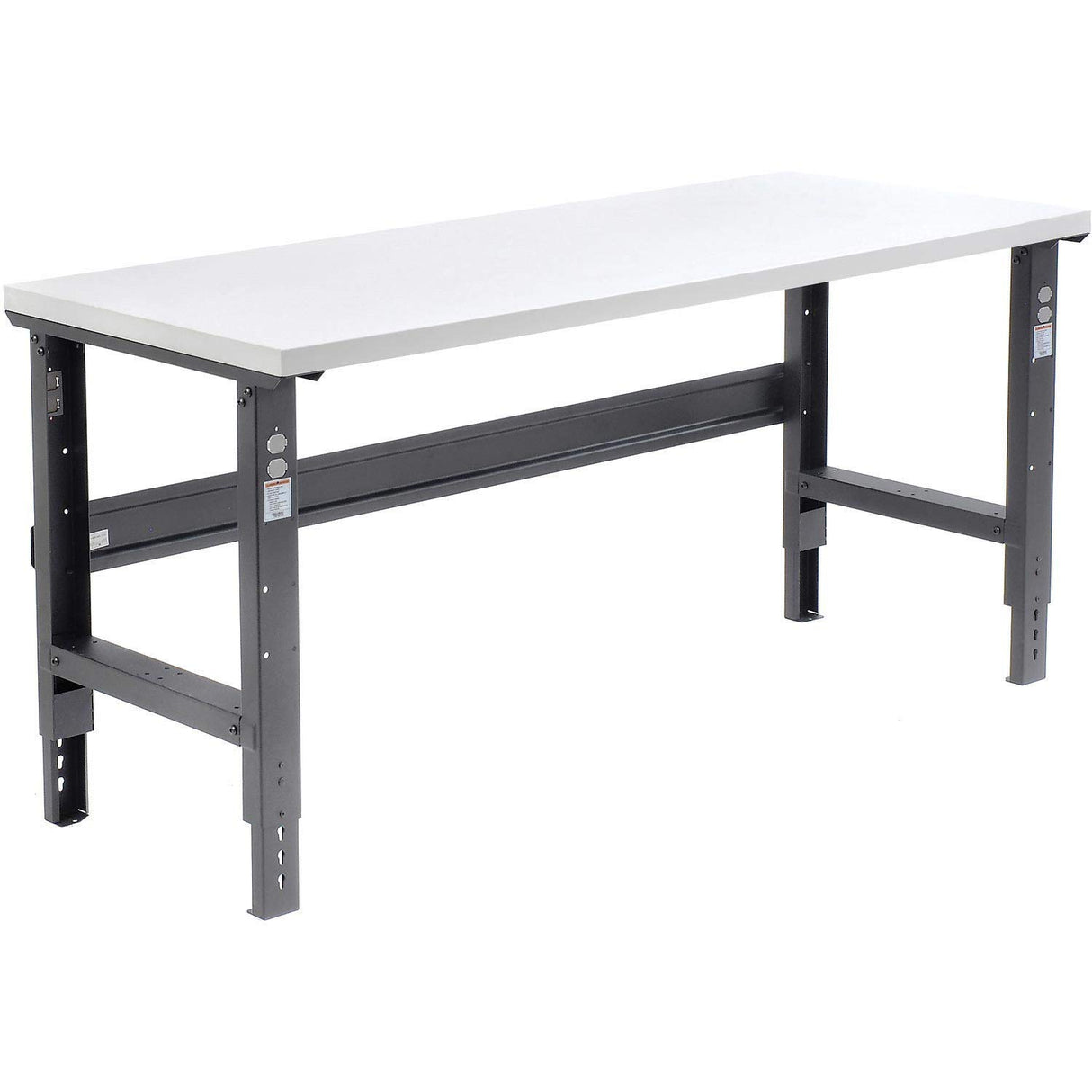 Global Industrial Adjustable Height Workbench C-Channel Leg, 72" W x 30" D, 1-5/8" Plastic Laminate Square Edge, Black Global Industrial