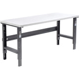 Global Industrial Adjustable Height Workbench C-Channel Leg, 72" W x 30" D, 1-5/8" Plastic Laminate Square Edge, Black Global Industrial