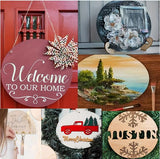 10 Pack Blank Unfinished Christmas Decorations Round Wood DIY Crafts Signs 2mm Basswood Sheets for Laser Cutting 12 Inch Wooden Door Hanger Sign DIY Painting Halloween LMMINBZ