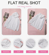 SHEWIN Womens Hoodie Pullover Long Sleeve Solid Fleece Fashion Hoodies Sweatshirts Cozy Lightweight Fall Oversized Sweatshirt for Teen Girls,US 16-18(XL),White SHEWIN