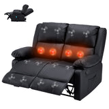 YODOLLA Home Theater Seating with Massage and Heat, RV Couch Wall-Hugger Reclining Sofa with Side Pockets for Living Room, Black YODOLLA