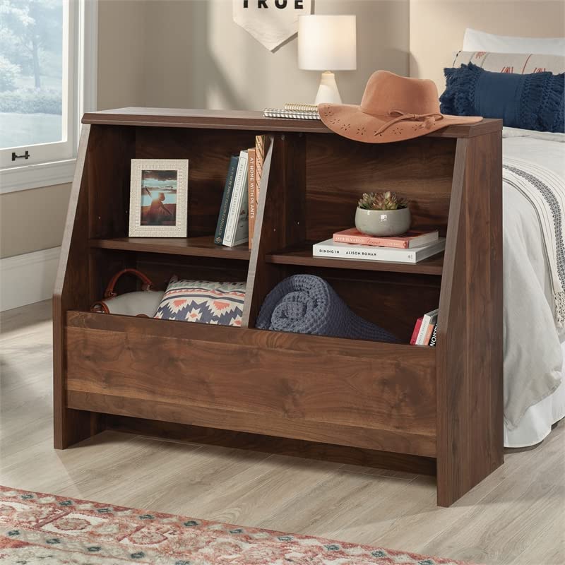 Sauder Willow Place Dual-Purpose Footboard Bookcase in Grand Walnut Finish Sauder