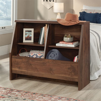 Sauder Willow Place Dual-Purpose Footboard Bookcase in Grand Walnut Finish - WoodArtSupply