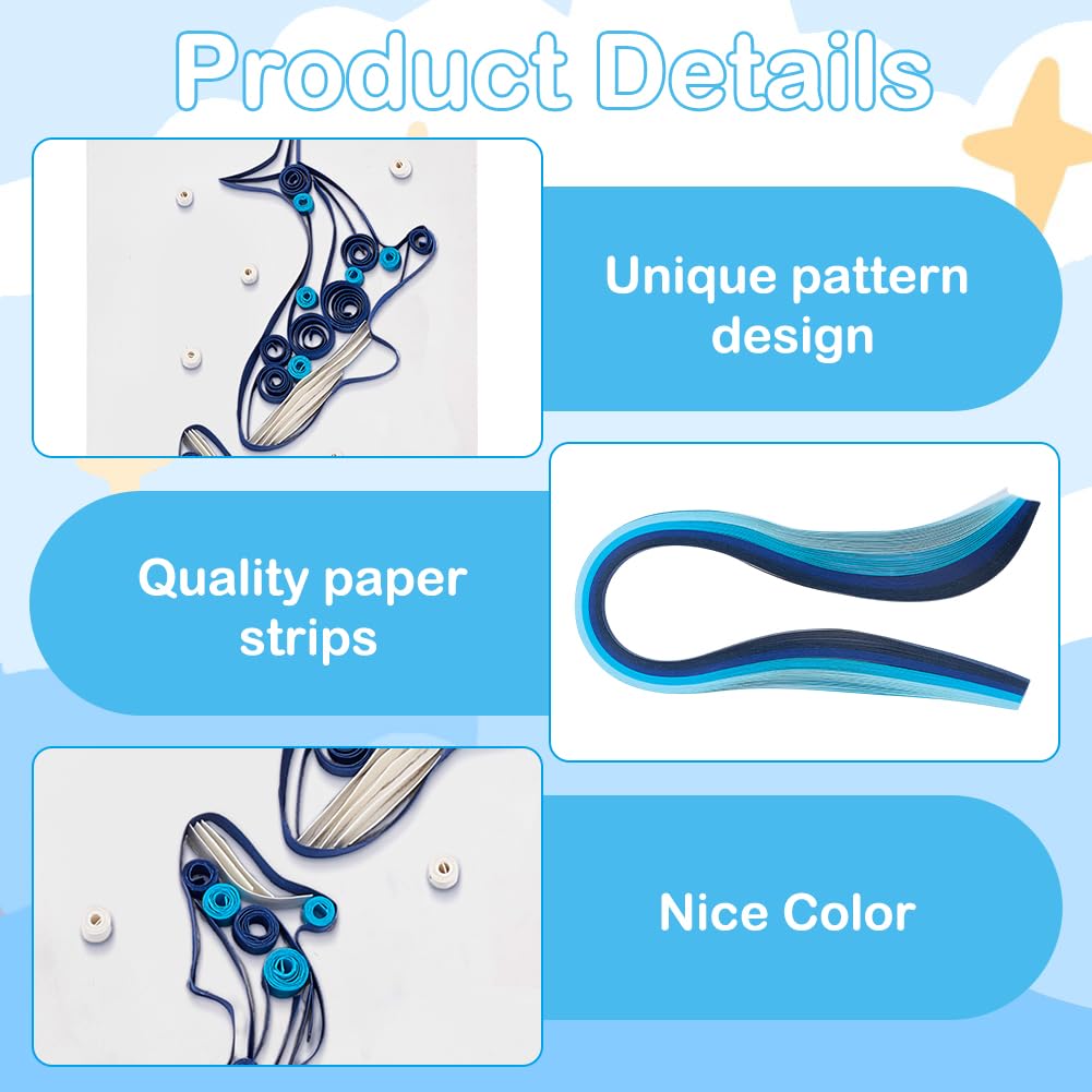 WEBEEDY 20 Sets Paper Quilling Kit for Adults Beginners 5 Styles Sea Animals Quilling Greeting Card Making Kit with Instruction DIY Turtles Dolphins Flamingos Jellyfish Seahorses Cards for Birthday WEBEEDY