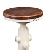 Topower Aged Antique Vintage Industrial Barstool Solid Wood Water Pipe Fire Hydrant Design Cafe Coffee Industrial Bar Stool Set of 2 Antique White Topower