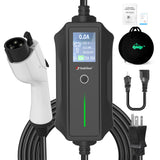 Portable EV Charger Level 1 Level 2, 16Amp 110V/240V, Electric Vehicle Charger with 17Ft Cable,NEMA 6-20 Plug & NEMA 5-15 Adapter,Compatible with SAE J1772 EVs and Tesla(Adapter Required) SubSun