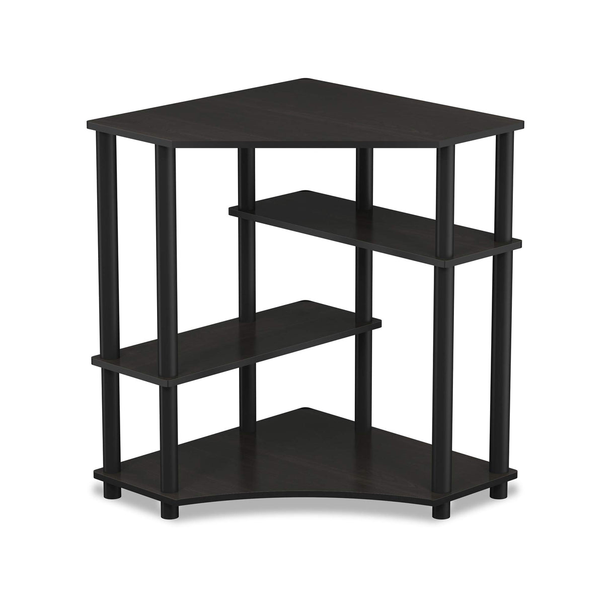 FURINNO Turn-N-Tube Space Saving, Corner Desk, Espresso/Black Furinno