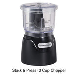 Hamilton Beach Electric Vegetable Chopper & Mini Food Processor, 3-Cup, 350 Watts, for Dicing, Mincing, and Puree, Black (72850) Hamilton Beach