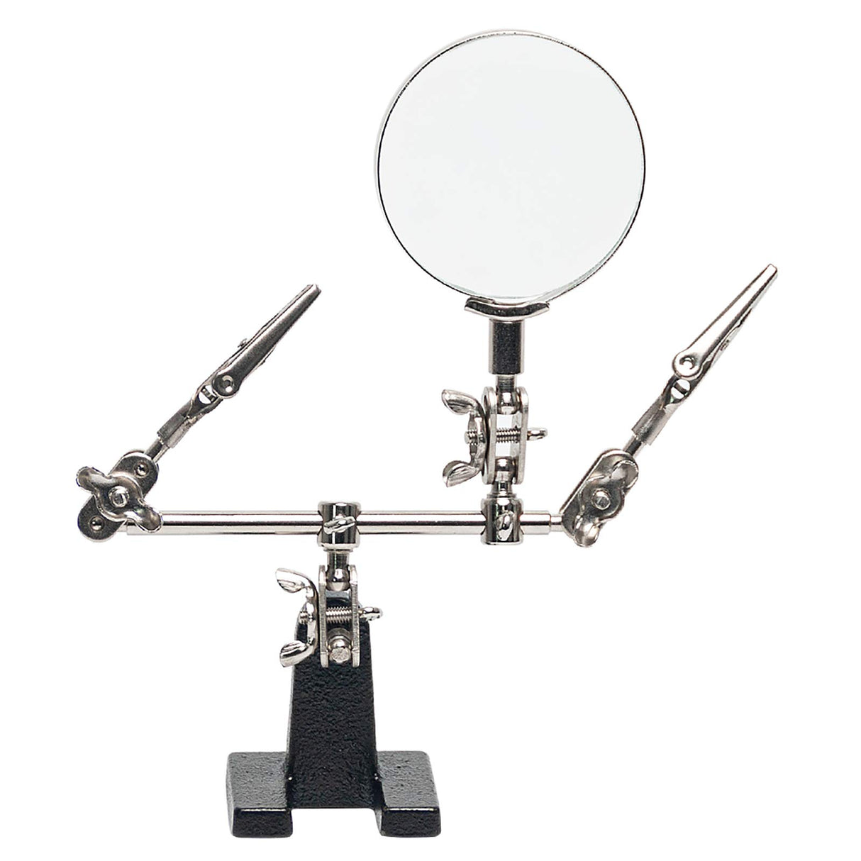 AORAEM Helping Hands Magnifier with Dual Adjustable Alligator Clips in 2.5x Magnifying Glass Soldering Station for Crafting, Hobby, Micro Objects (Not Include Battery) AORAEM