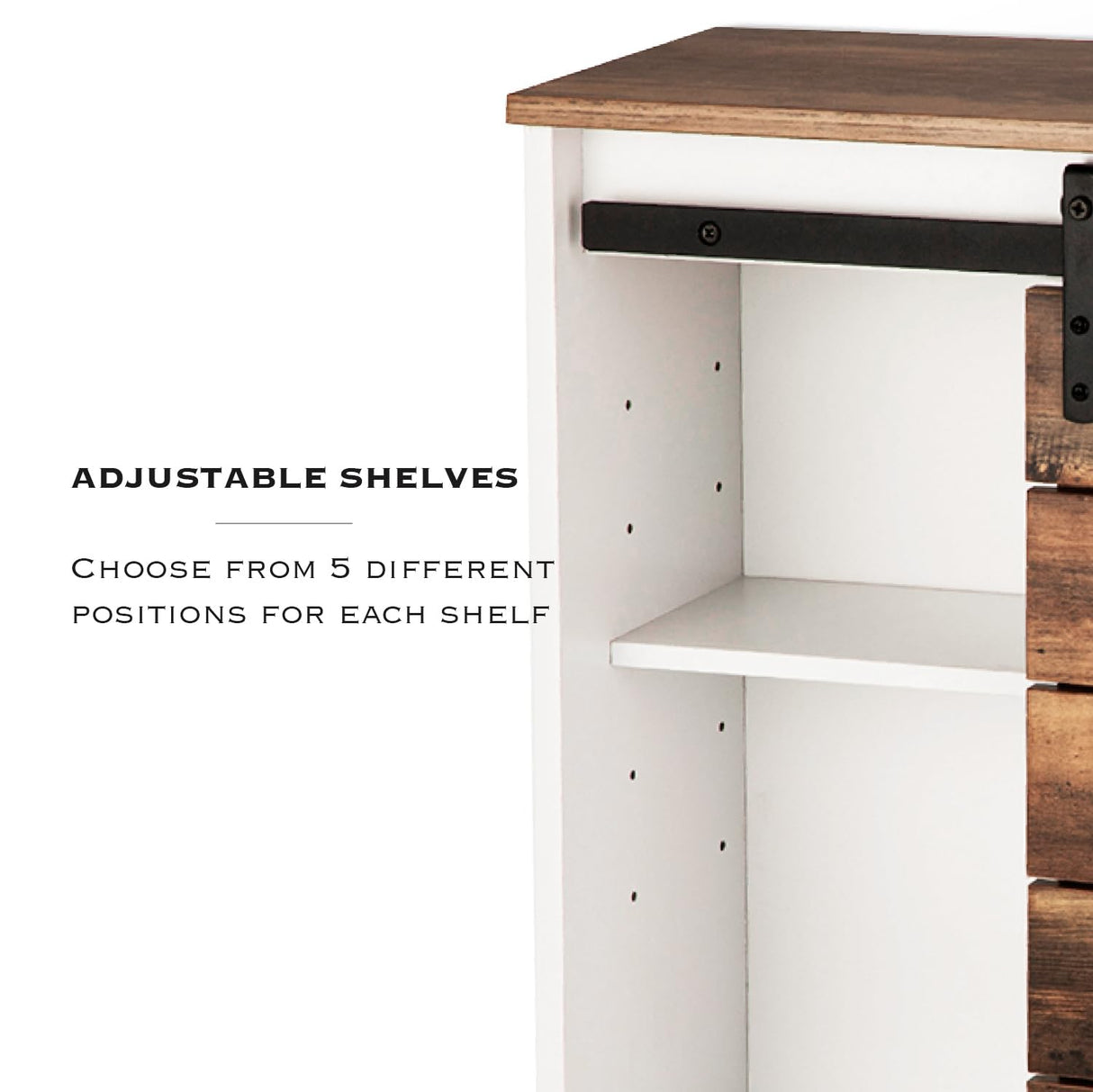 Landia Home Wall Mounted Cabinet for Storage, Farmhouse Bathroom Cabinet with Sliding Barn Door, Medicine Cabinet Storage, Cabinet for Bathroom, Kitchen, Living Room, White Landia Home