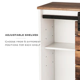 Landia Home Wall Mounted Cabinet for Storage, Farmhouse Bathroom Cabinet with Sliding Barn Door, Medicine Cabinet Storage, Cabinet for Bathroom, Kitchen, Living Room, White Landia Home