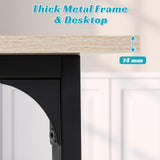 HKLGorg 32 Inch Home Office Desk Computer Desk Wooden Study Table Study Desk Simple Gaming Desk Modern PC Laptop Desks Computer Table Writing Table Computer Workstation for Home Office, Nature HKLGorg