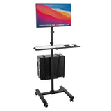 Mount-It! Computer Cart, Rolling Computer Desk, Mobile Desk Workstation with Monitor Mount for up to 32" Screen, Full Keyboard Tray, Floating Adjustable CPU Holder, Standing Computer Cart 70" Tall Mount-It!