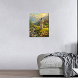 TUMOVO Jesus Paint by Numbers for Adults Beginner, in The Mountains Paint by Number Kits on Canvas DIY The River Front Oil Hand Painting with Brushes Art Crafts for Home (Frameless) 16"x20"Inch TUMOVO