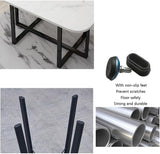 TISTIK Oval Conference Dining Table and 6 Chairs Pu Seat Surface, Wooden Table Top and Metal Frame Business Office Reception Table Set TISTIK