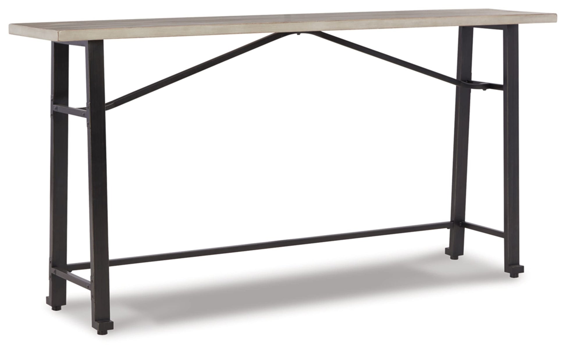 Signature Design by Ashley Karisslyn Urban Industrial Counter Height Long Table, Black & Beige - WoodArtSupply