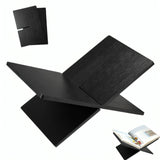 Solid Wood Book Stand - Large Cross Frame Black Oak Wooden Book Holder & Display for Coffee Table & Bible Book Stand, Open Book Stand - Premium Book Stand for Reading, Display & Cradle Stand for Table WoodArtSupply
