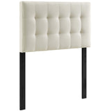 Modway Lily Tufted Linen Fabric Upholstered Twin Headboard in Ivory Modway