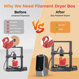 Creality Space PI Filament Dryer, 3D Printer Filament Dryer Box with 360° Heating, Upgraded Filament Dehydrator Storage Box Support Nylon ABS PETG PLA TPU 1.75/2.85mm (Space PI) Creality