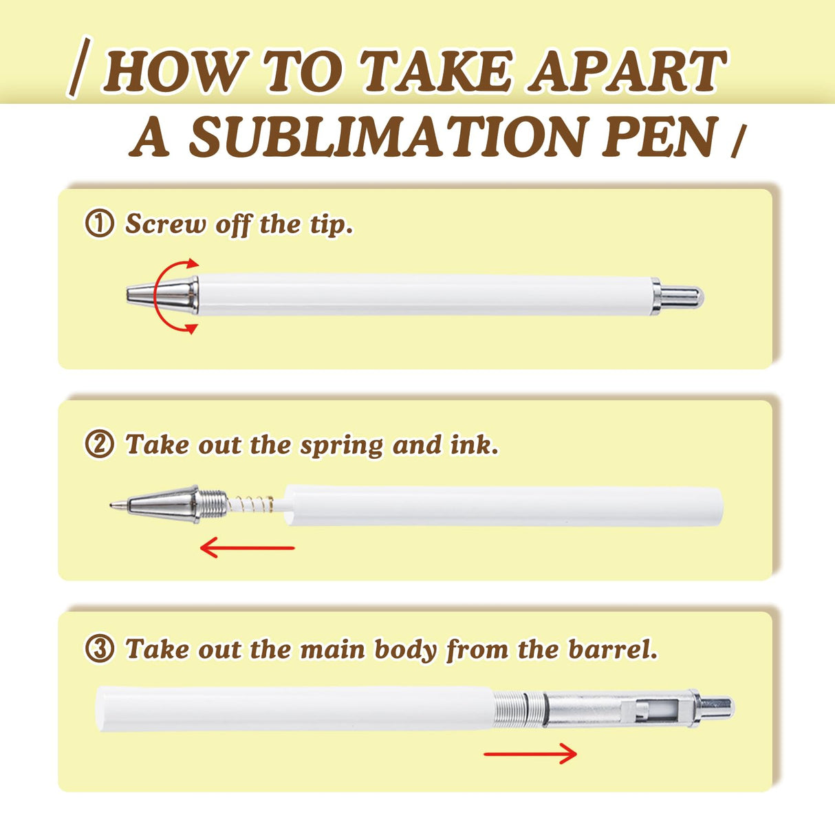 30 Pack Sublimation Pens Blank With Shrink Wrap, No Clip Heat Transfer Sublimation Ballpoint Pen, White Aluminum Personalized Customized Sublimation Pen for DIY Office School Stationery Supplies KEARTN