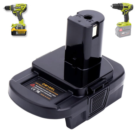 Battery Adapter with USB Port for Dewalt to Ryobi Battery&for Milwaukee to Ryobi Battery,Convert Dewalt 20V/Milwaukee 18V Battery to Ryobi 18V One+ Lithium-ion Battery(Only DM18RL Adapter) Gonocop