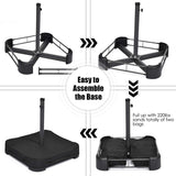 Tangkula 15 Ft Solar LED Patio Double-Sided Umbrella with Base, Outdoor Twin Umbrella, Extra Large Umbrella w/ 36 Solar Powered Lights & Crank System for Garden, Deck, Poolside, Patio (Tan) Tangkula