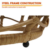 Solar Yard Boho Solar Nesting Tables with Built-in Lights - Set of 2, Weather-Resistant Wicker for Patio, Porch, Garden, Perfect Side Table for Outdoor Living, Natural & Stylish Design Solar Yard